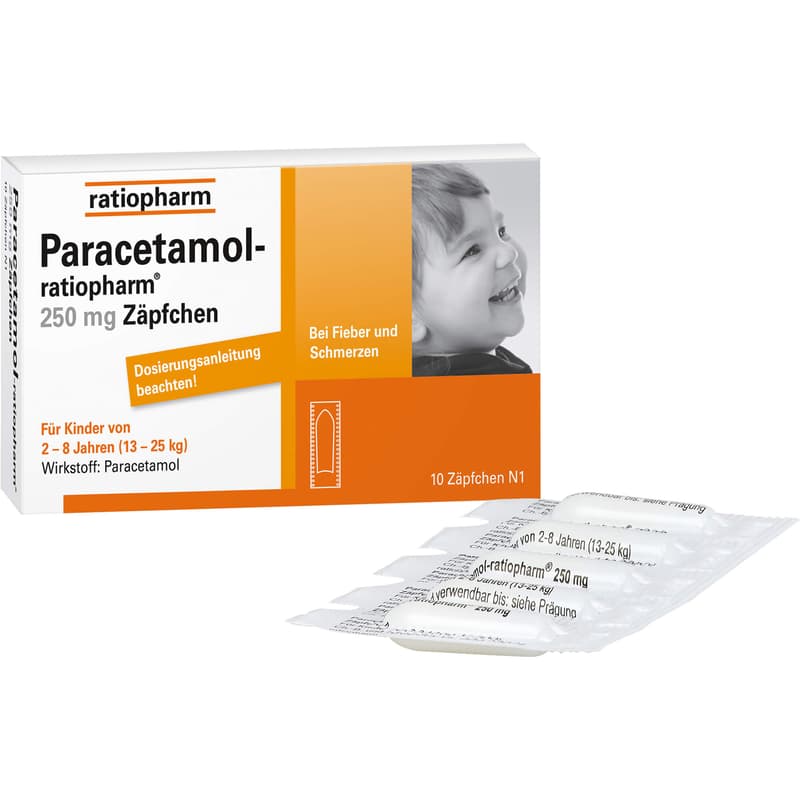 PARACETAMOL-ratiopharm 250 mg suppositories