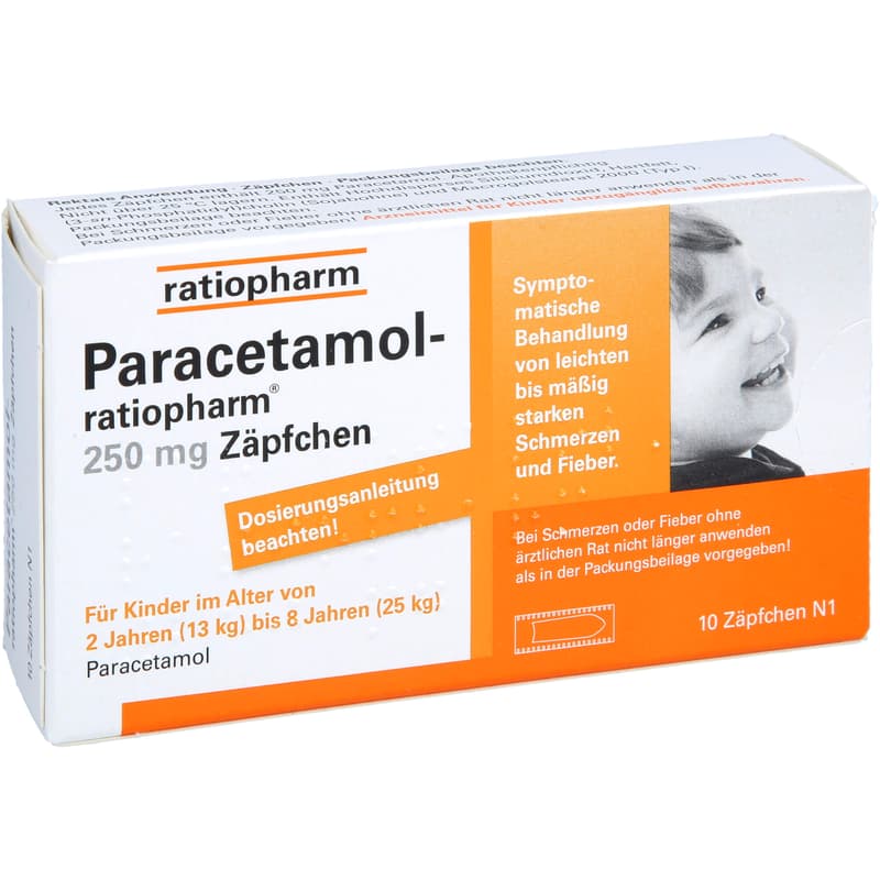 PARACETAMOL-ratiopharm 250 mg suppositories
