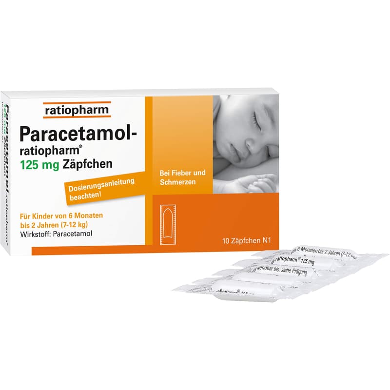PARACETAMOL-ratiopharm 125 mg suppositories