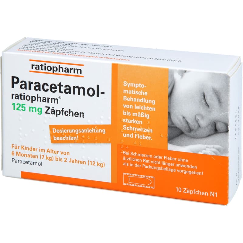 PARACETAMOL-ratiopharm 125 mg suppositories