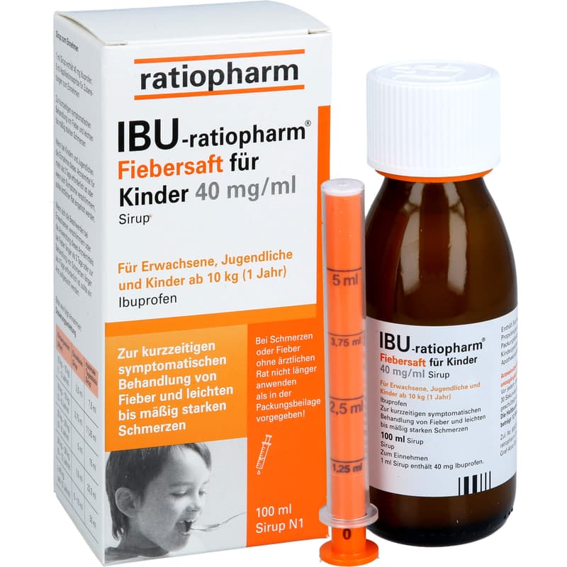 IBU-RATIOPHARM Fiebersaft für Kinder 40 mg/ml