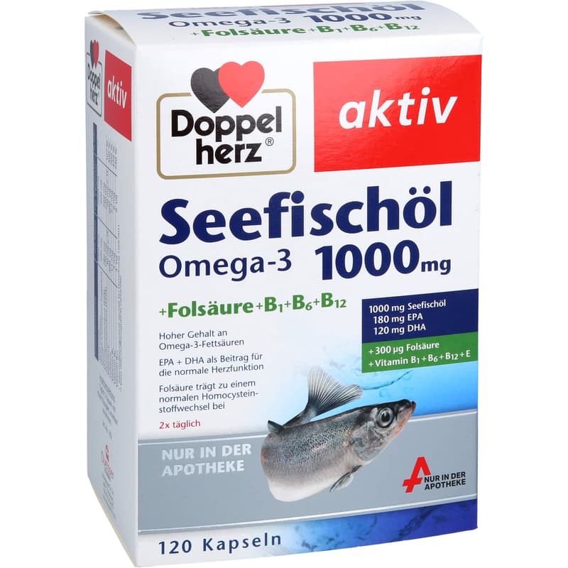 DOUBLEHERZ Sea Fish Oil Omega-3 1,000 mg + Fols. Caps.