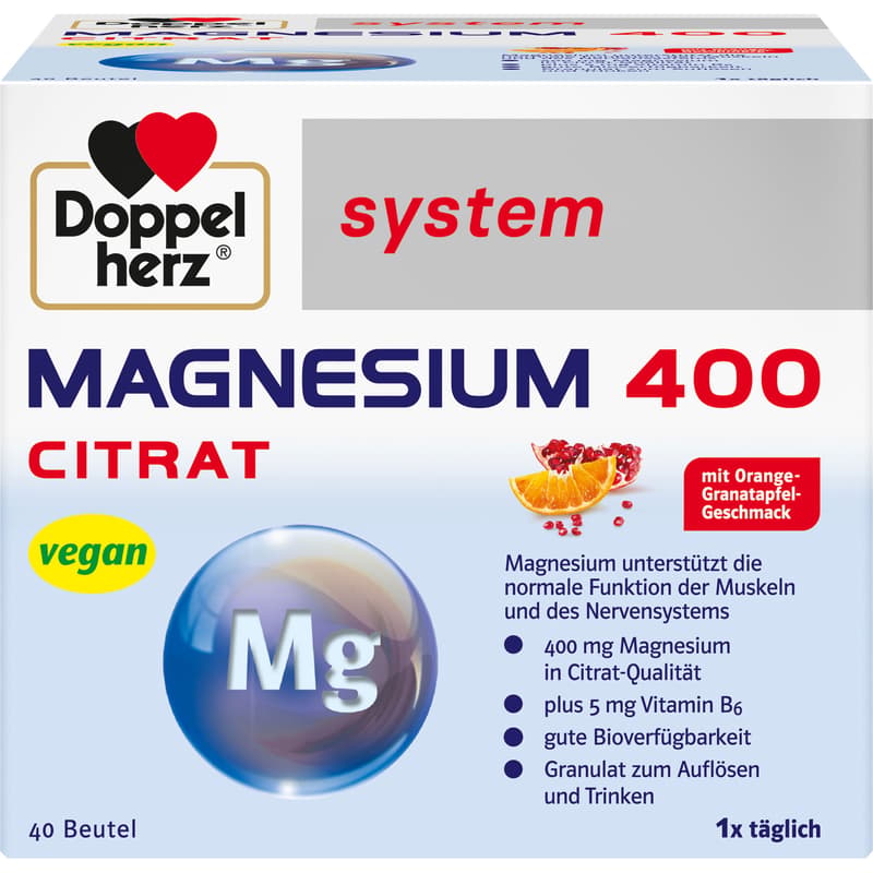 DOPPELHERZ Magnesium 400 Citrate system granules