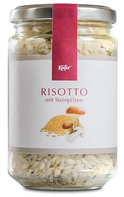 Beetle risotto with porcini mushrooms
