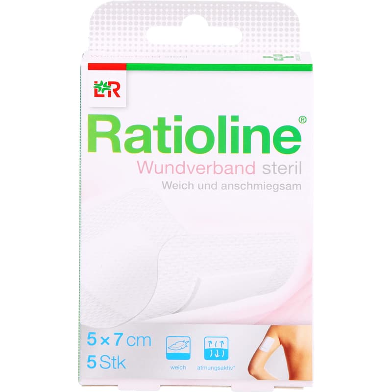RATIOLINE wound dressing 7x5 cm sterile