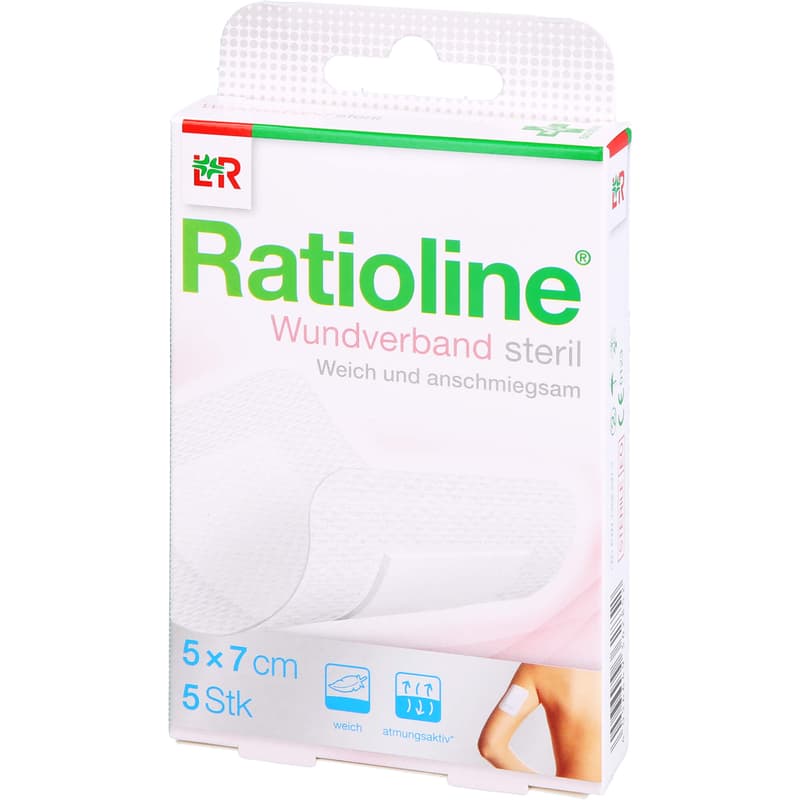 RATIOLINE wound dressing 7x5 cm sterile