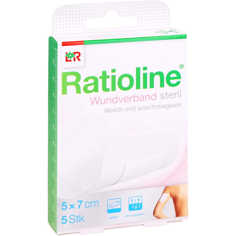 RATIOLINE wound dressing 7x5 cm sterile