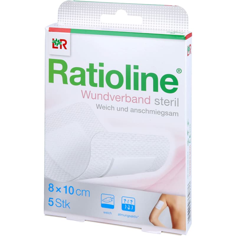 RATIOLINE wound dressing 10x8 cm sterile