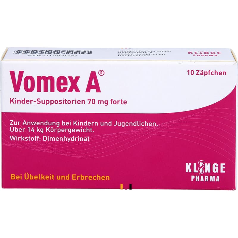 VOMEX A Kinder-Suppositorien 70 mg forte