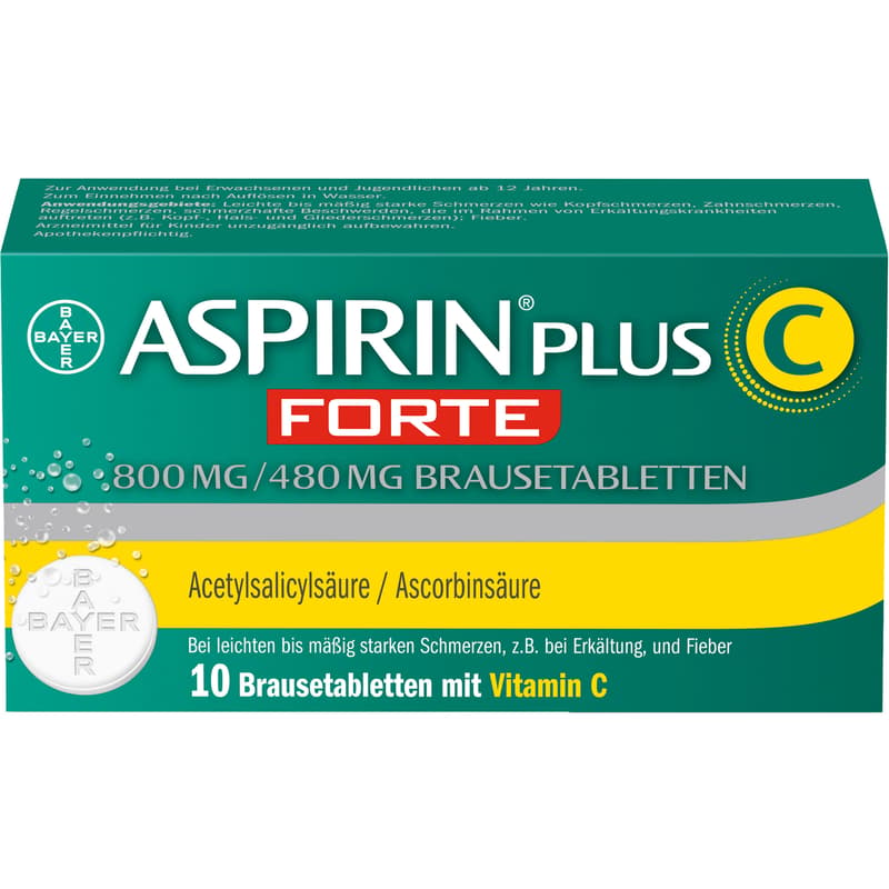 ASPIRIN plus C forte 800 mg/480 mg effervescent tablets