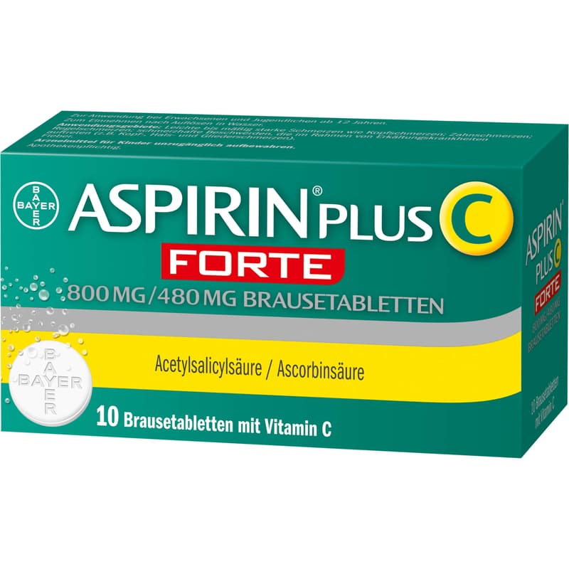 ASPIRIN plus C forte 800 mg/480 mg effervescent tablets