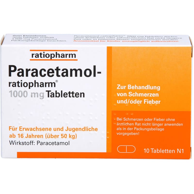 PARACETAMOL-ratiopharm 1,000 mg tablets