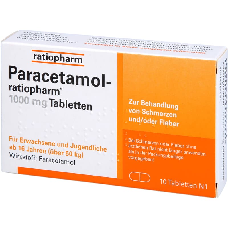 PARACETAMOL-ratiopharm 1,000 mg tablets