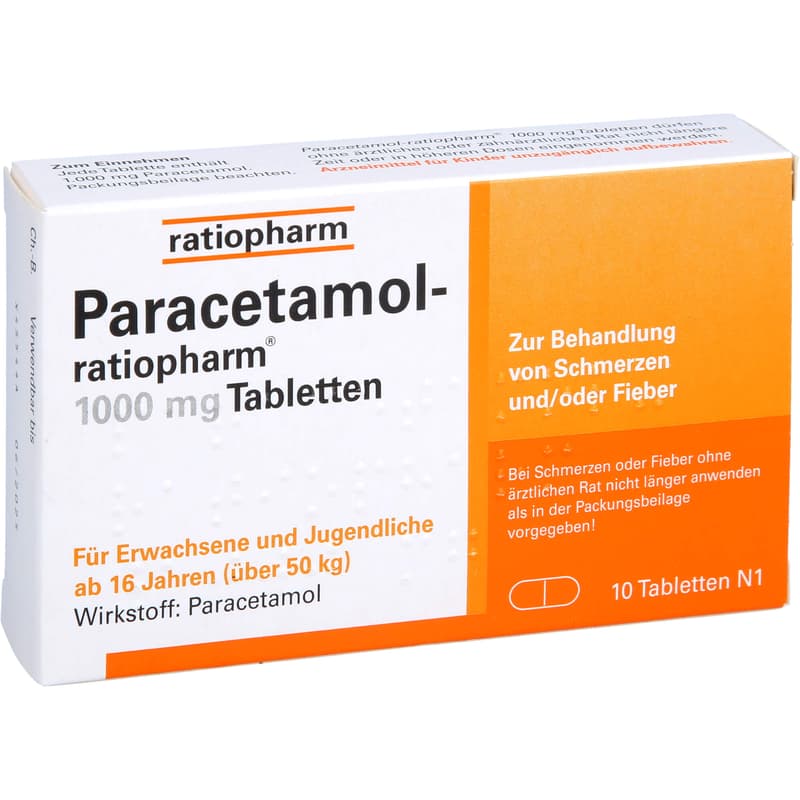 PARACETAMOL-ratiopharm 1,000 mg tablets