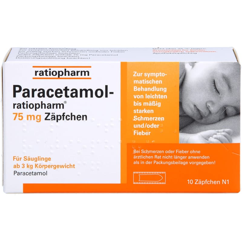 PARACETAMOL-ratiopharm 75 mg suppositories