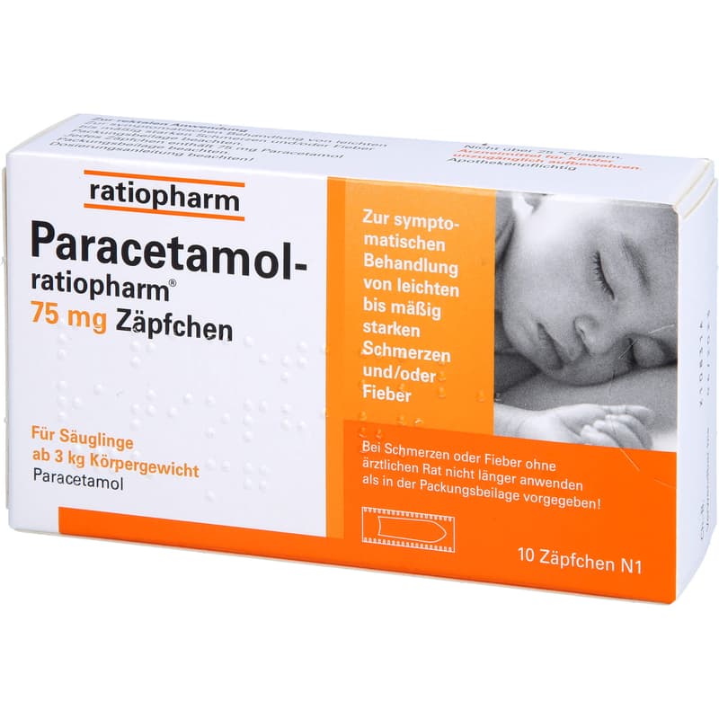 PARACETAMOL-ratiopharm 75 mg suppositories