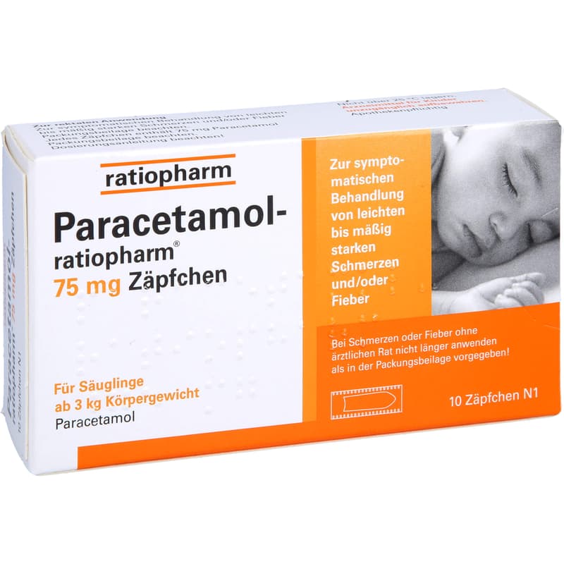 PARACETAMOL-ratiopharm 75 mg suppositories