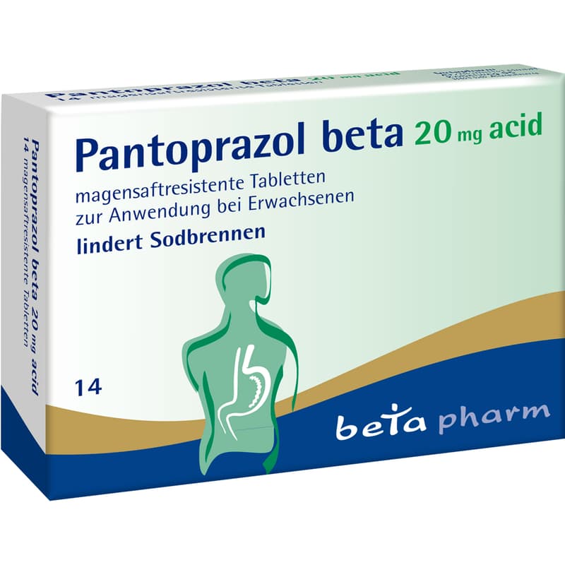 PANTOPRAZOL beta 20 mg acid magensaftres.Tabletten