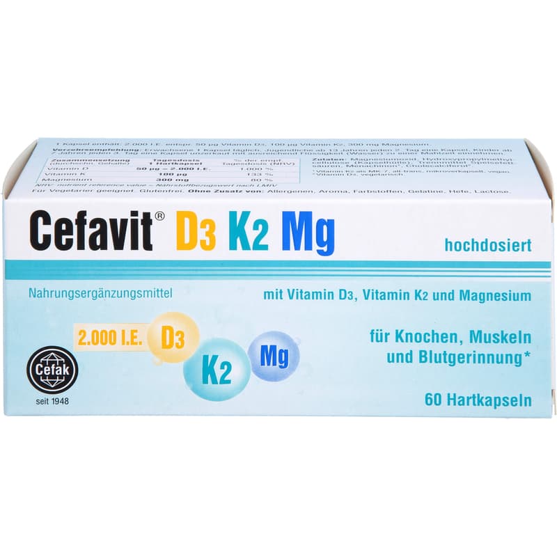 CEFAVIT D3 K2 Mg 2.000 I.E. Hartkapseln