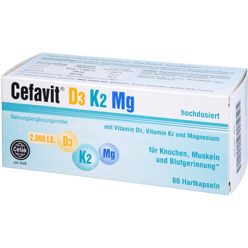 CEFAVIT D3 K2 Mg 2.000 I.E. Hartkapseln