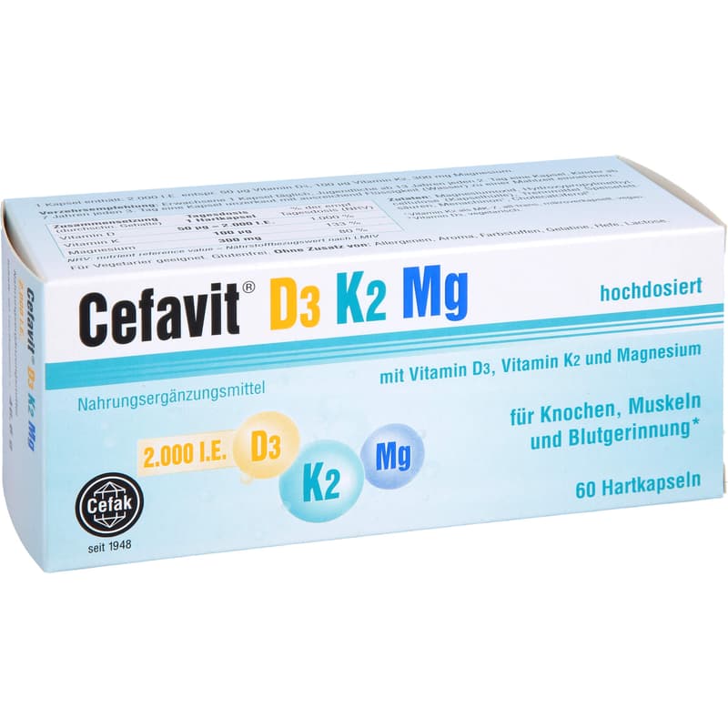 CEFAVIT D3 K2 Mg 2.000 I.E. Hartkapseln