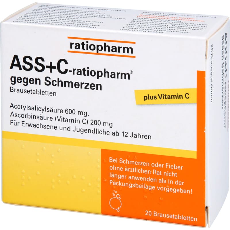 ASS + C-ratiopharm gegen Schmerzen Brausetabletten