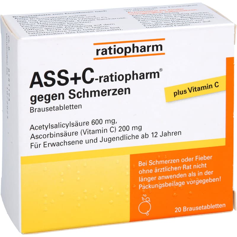 ASS + C-ratiopharm gegen Schmerzen Brausetabletten