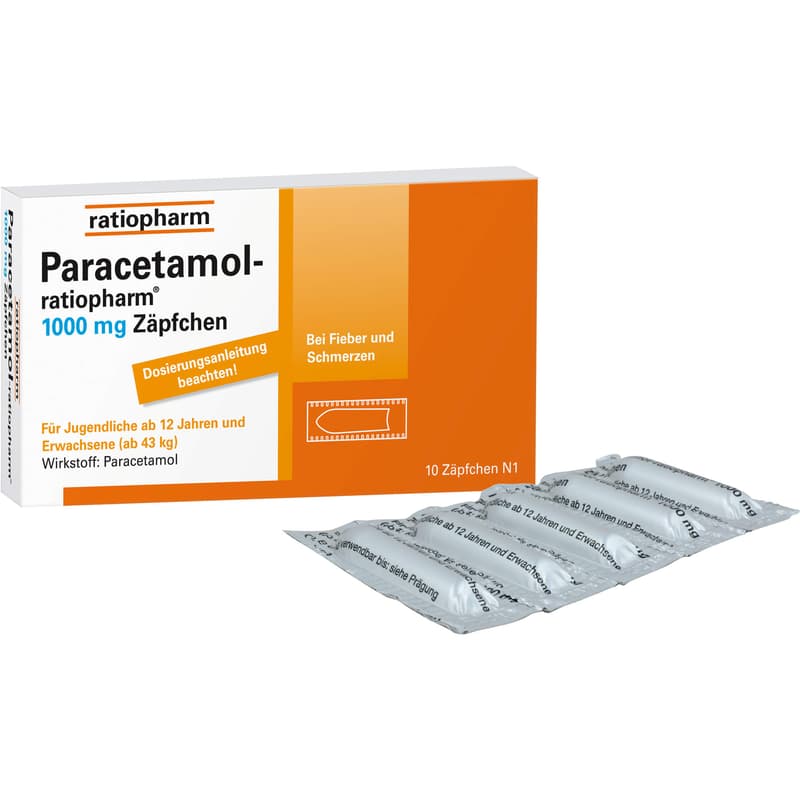 PARACETAMOL-ratiopharm 1,000 mg suppositories