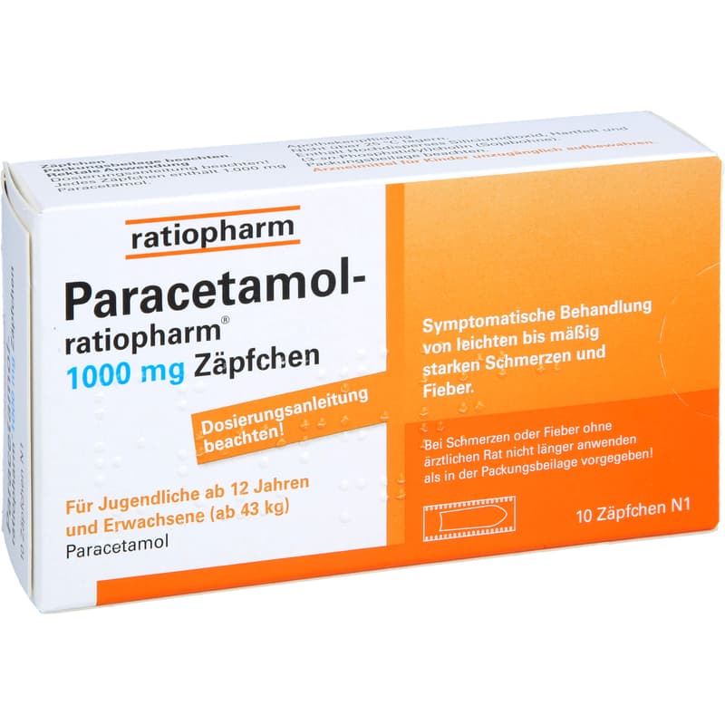 PARACETAMOL-ratiopharm 1,000 mg suppositories
