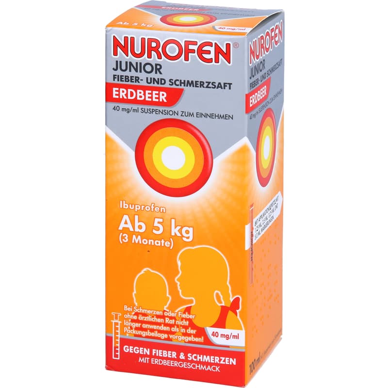 Nurofen Junior Fever and Pain Relief Syrup Strawberry 40 mg/ml