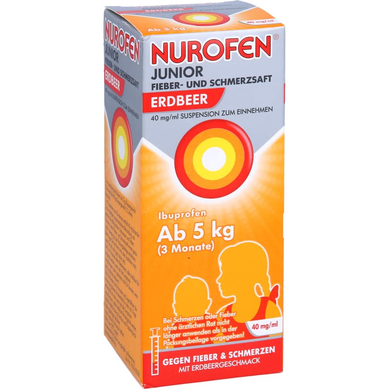 Nurofen Junior Fever and Pain Relief Syrup Strawberry 40 mg/ml