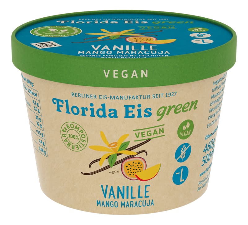 Florida Eis Vanille Mango Maracuja Vegan Laktosefrei