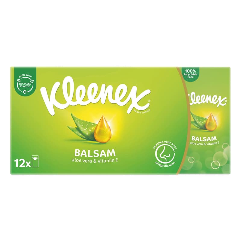 Kleenex Balsam Taschentücher, 4-lagig 12 x 9 Stück
