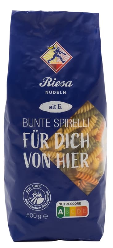 Riesa egg noodles colorful spirelli
