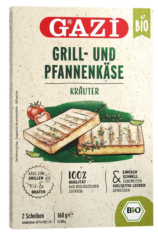 GAZi BIO Grill- und Pfannenkäse Kräuter