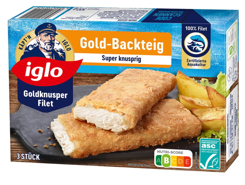 iglo ASC Goldknusper-Filets Gold-Backteig