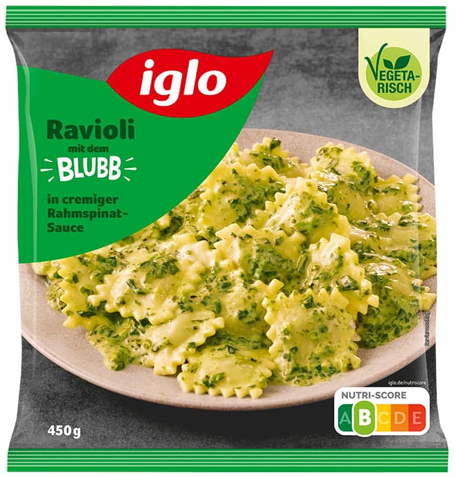 iglo Veggie Love Meals Ravioli with the BLUBB
