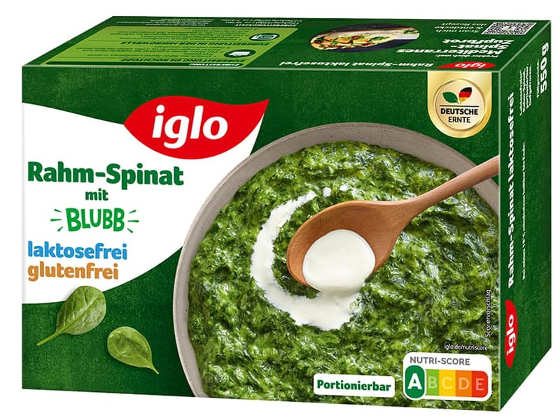 iglo Creamed Spinach Lactose-free and Gluten-free, portionable