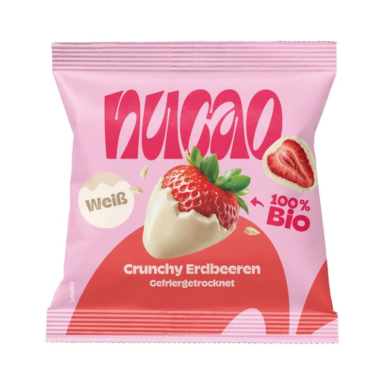 Nucao ORGANIC Crunchy Strawberry - white chocolate