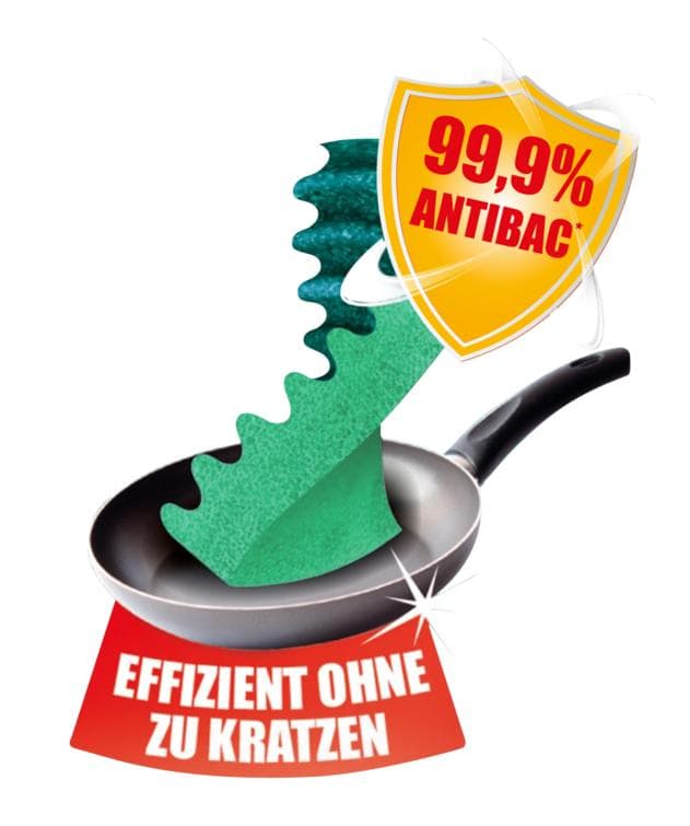 Spontex Flexy Fresh x4, the efficient cleaning sponge with antibacterial protection, flexible, long-lasting freshness, scratch-free, pack of 4