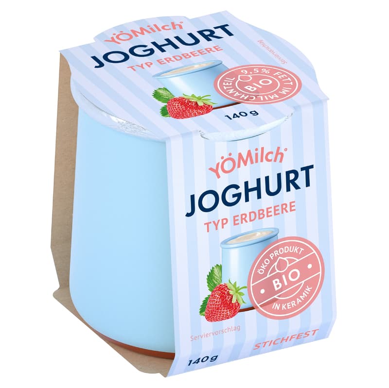 YOMilch BIO Joghurt mit Erdbeeren 9,5% Fett