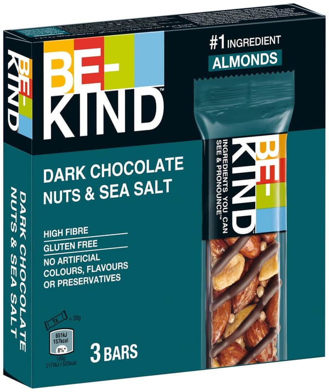 BE-KIND Dark Chocolate Nuts & Sea Salt 3pcs