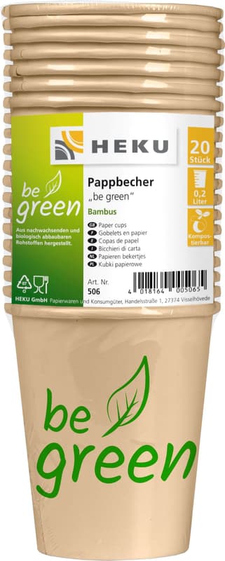 Paper cups natural, 20 pieces