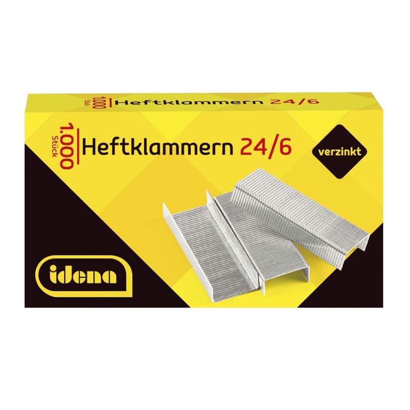 Idena staples galvanized 1000 pieces, for 24/6