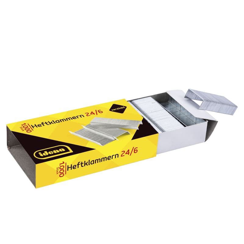 Idena staples galvanized 1000 pieces, for 24/6