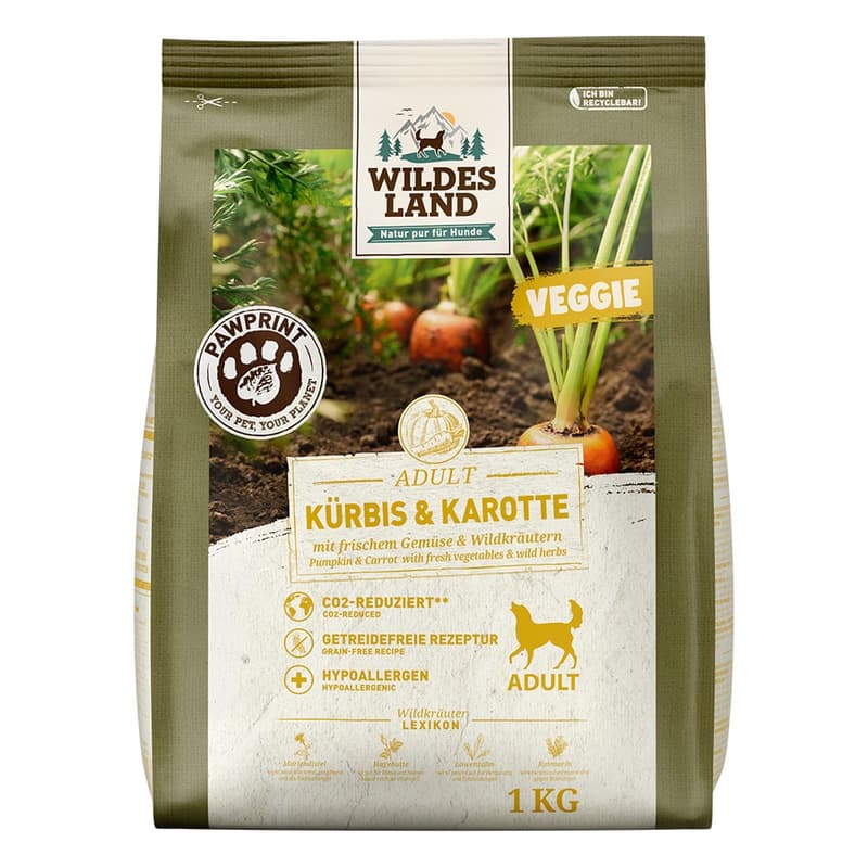 Wildes Land Veggie | Kürbis & Karotte mit frischem Gemüse & Wildkräutern 1kg