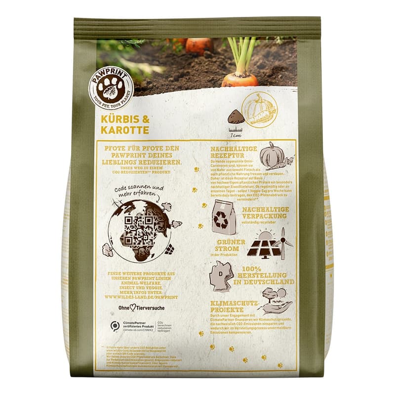 Wildes Land Veggie | Kürbis & Karotte mit frischem Gemüse & Wildkräutern 1kg