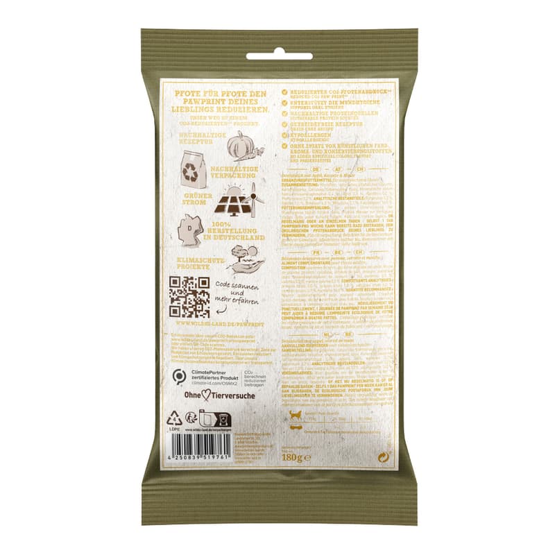 Wildes Land Veggie | Dentalsticks mit Karotte, Apfel & Minze 180g