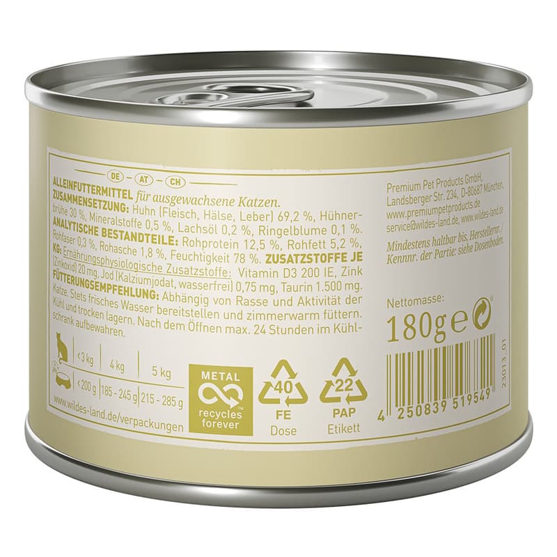 Wildes Land Ragout Chicken Pure with Marigold & Salmon Oil 180g