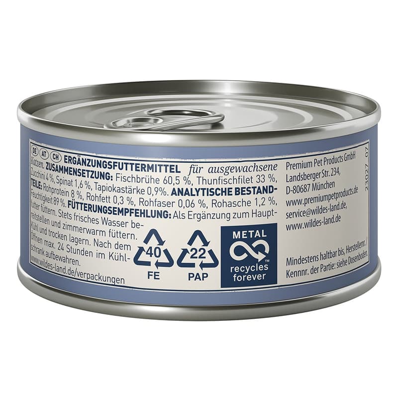 Wildes Land Soup Tuna with Zucchini & Spinach 80g